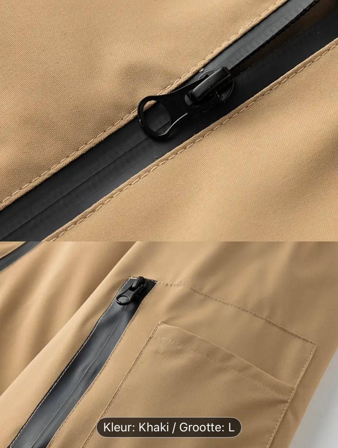 beige jas met rits