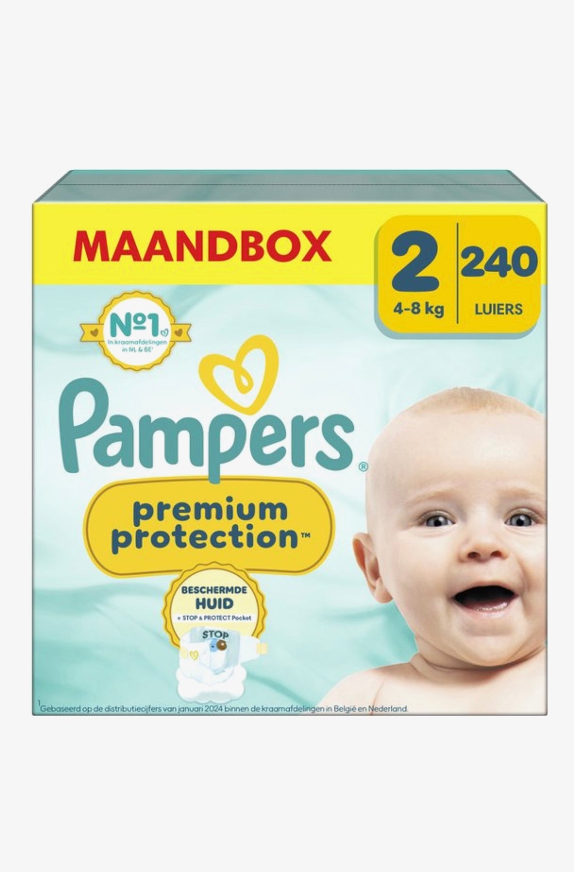 Pampers Premium Protection - Maat 2 (4kg-8kg) - 240 Luiers - Maandbox
